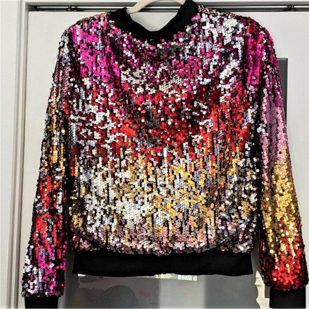 💖Sequin Bomber Jacket - Multicolor - image 2